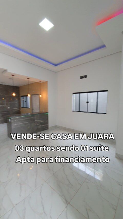 🏡 VENDE-SE CASA NOVA EM JUARA - MT 🏡

✨ Pronta para morar e apta para financiamento! ✨

✅ 03 Quartos (sendo 01 suíte)
✅ Sala ampla com pé direito alto e iluminação em LED
✅ Cozinha americana com porcelanato nas paredes
✅ Banheiro social moderno
✅ Acabamento de alto padrão: porcelanato, forro de gesso, bancadas de granito e box de blindex
✅ Porta de blindex para acesso aos quartos
✅ Garagem coberta para 02 veículos
✅ Área de serviço
✅ Toda murada com portão de ferro

📏 Terreno: 200 m² (12,50 x 16,00)
🏠 Área construída: 130 m²
📜 Escriturada e apta para financiamento

💰 Aceitamos veículo ou terreno como parte do pagamento!

📲 Solicite sua simulação de crédito ou agende uma visita!
📞 Fale com Vanderlei no WhatsApp: (66) 99601-5013

#imoveis #juaramt #casas #casanova #arinosnegocios #financiamento
